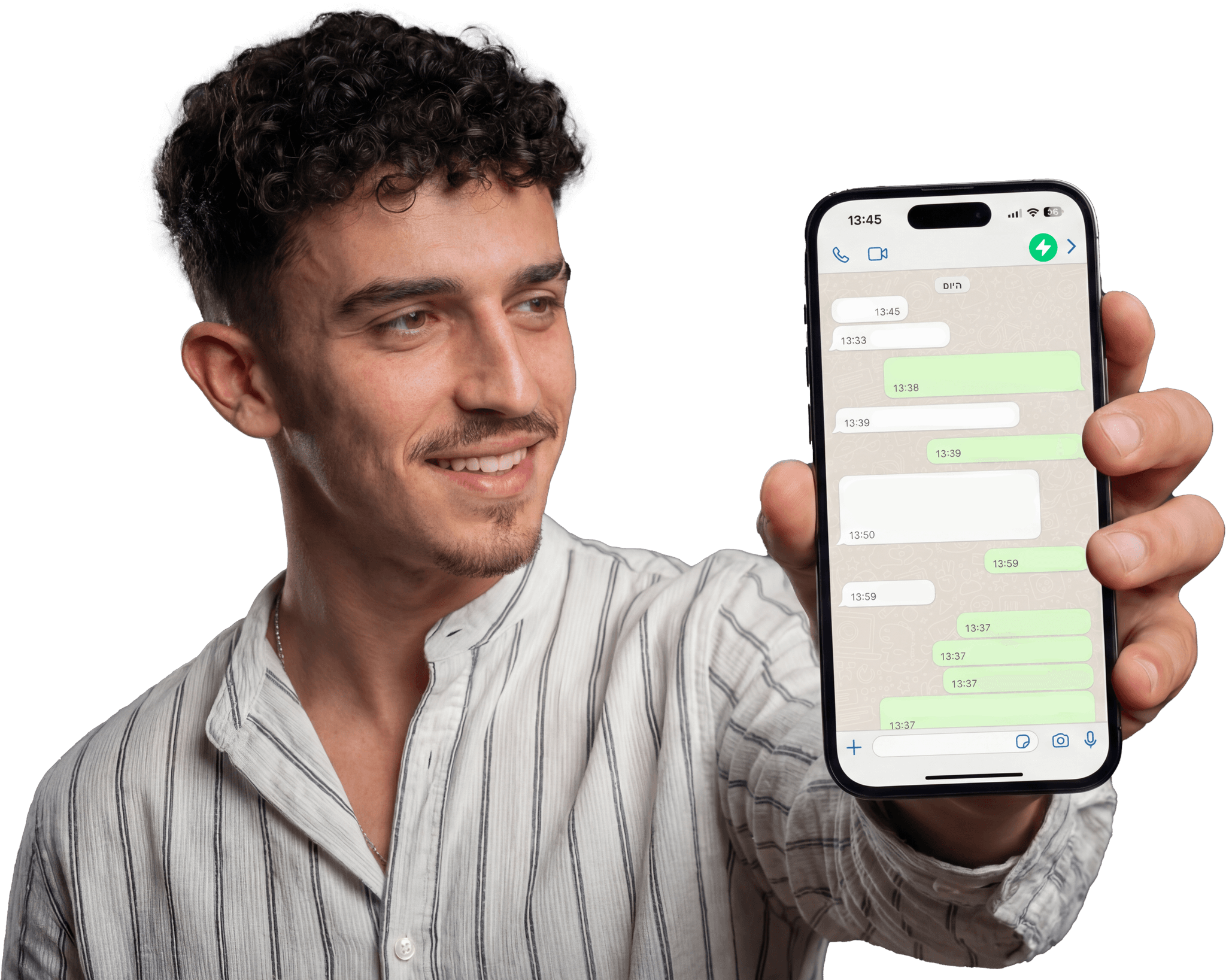 צ'אטבוט וואטסאפ של זאפלי – שיחה אוטומטית עם לקוח בעברית כולל הודעות קוליות